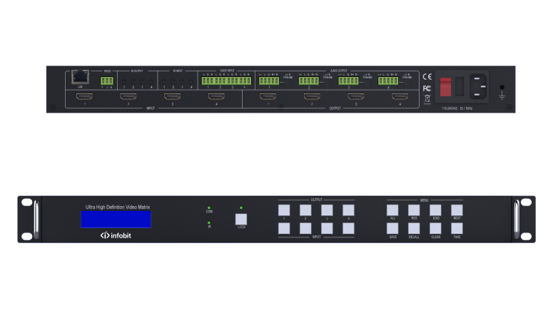 Бесподрывный матричный коммутатор Infobit, iMatrix H44HAW,  HDMI 4×4